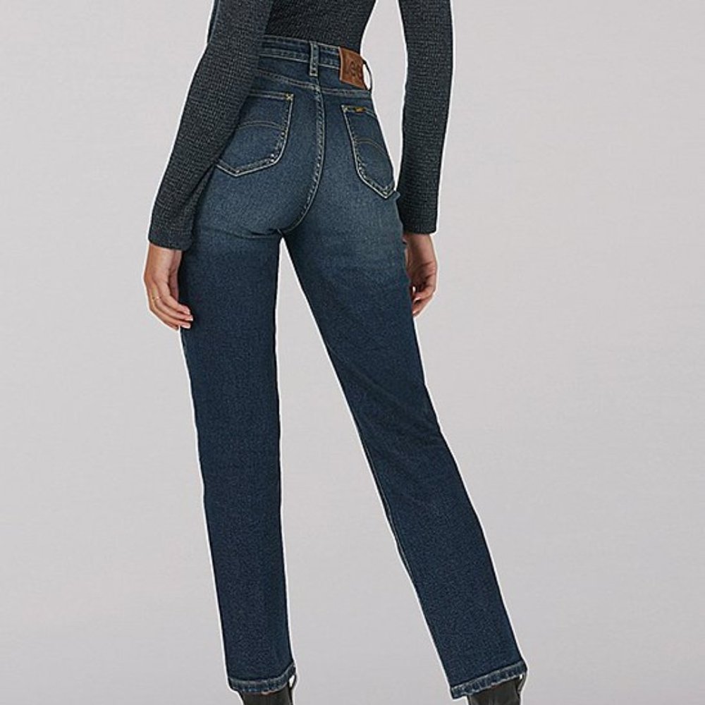 LEE Vintage Modern 32 NWT Loco Denim High Rise Straight Leg Jeans Stretch